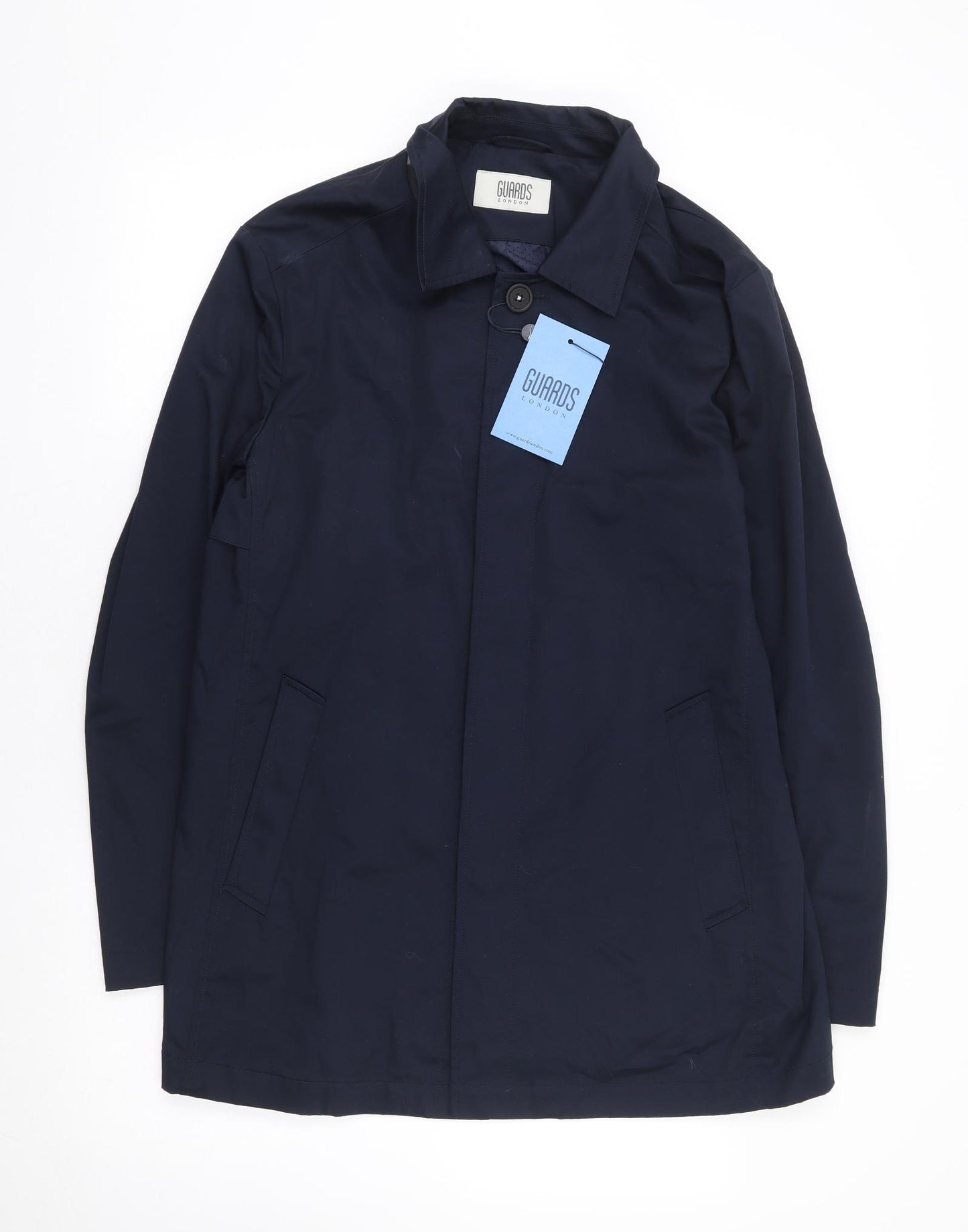 Guards London Mens Blue Overcoat Coat Size 38 Button