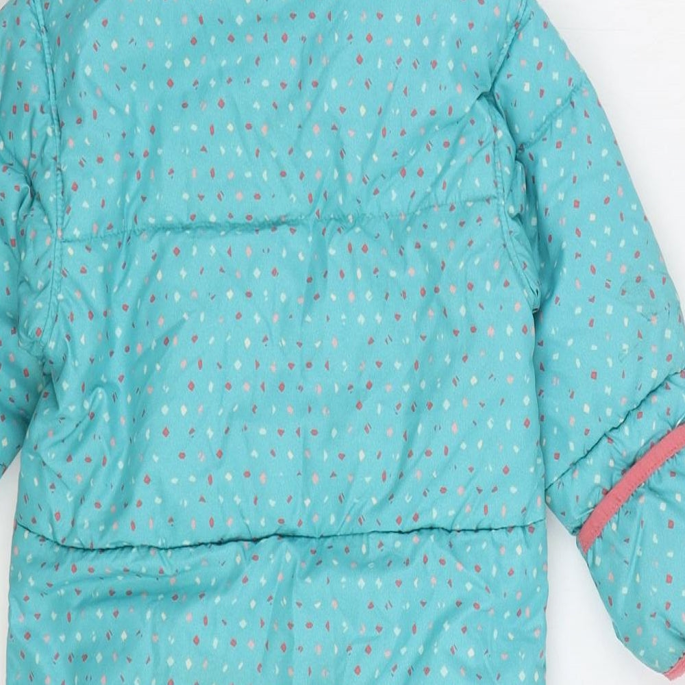 Columbia Girls Blue Geometric Puffer Jacket Snowsuit Size 18-24 Months Zip