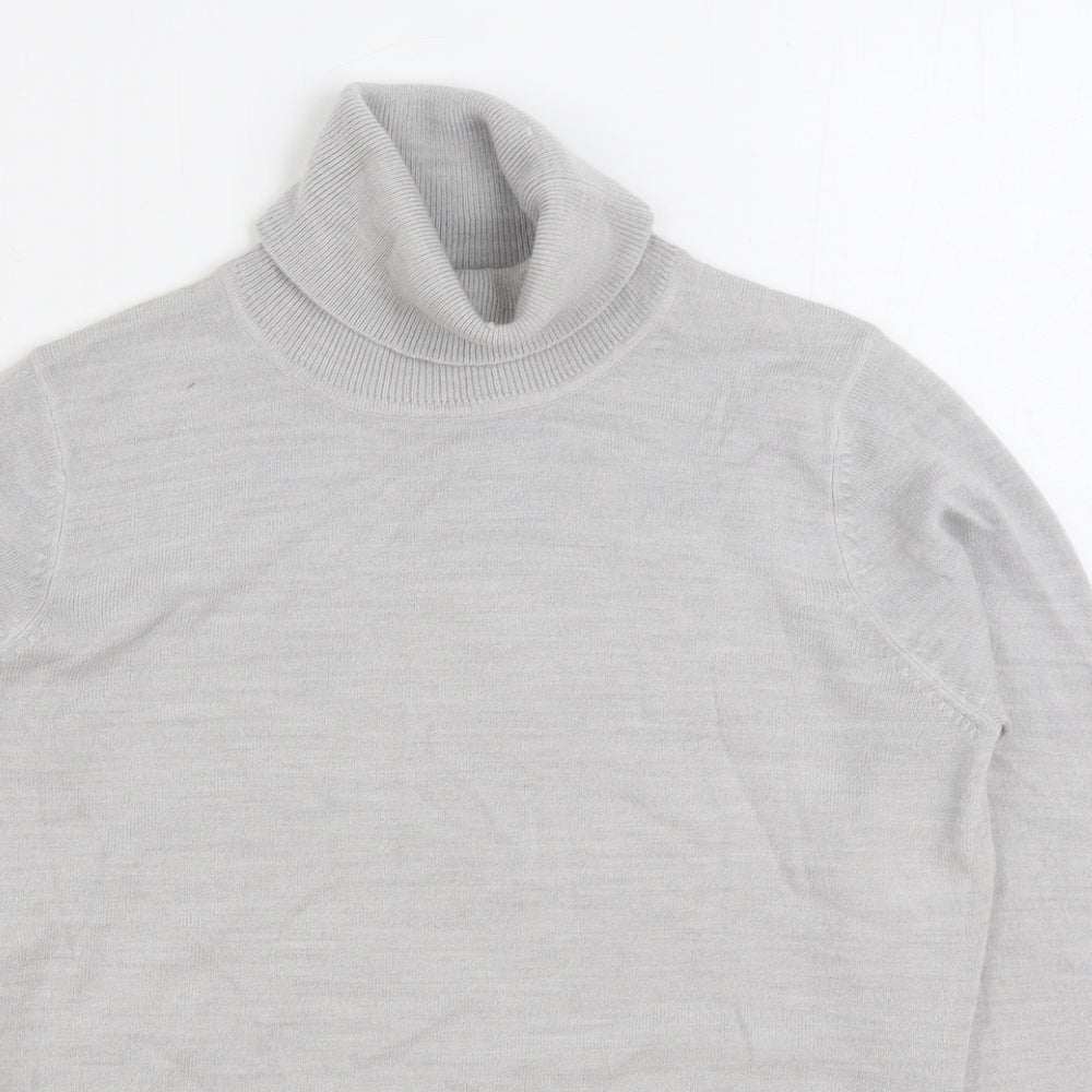 NEXT Womens Grey Roll Neck Acrylic Pullover Jumper Size 14