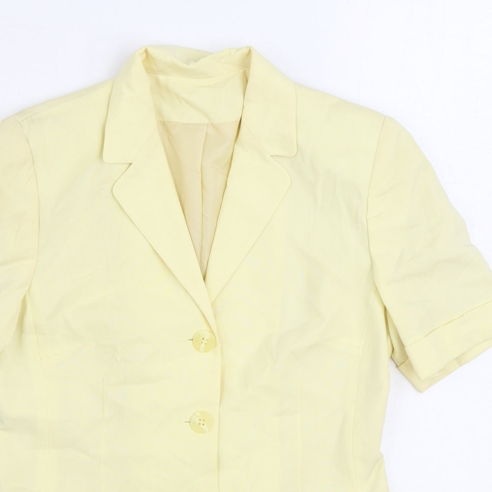 New Look Womens Yellow Jacket Blazer Size 10 Button