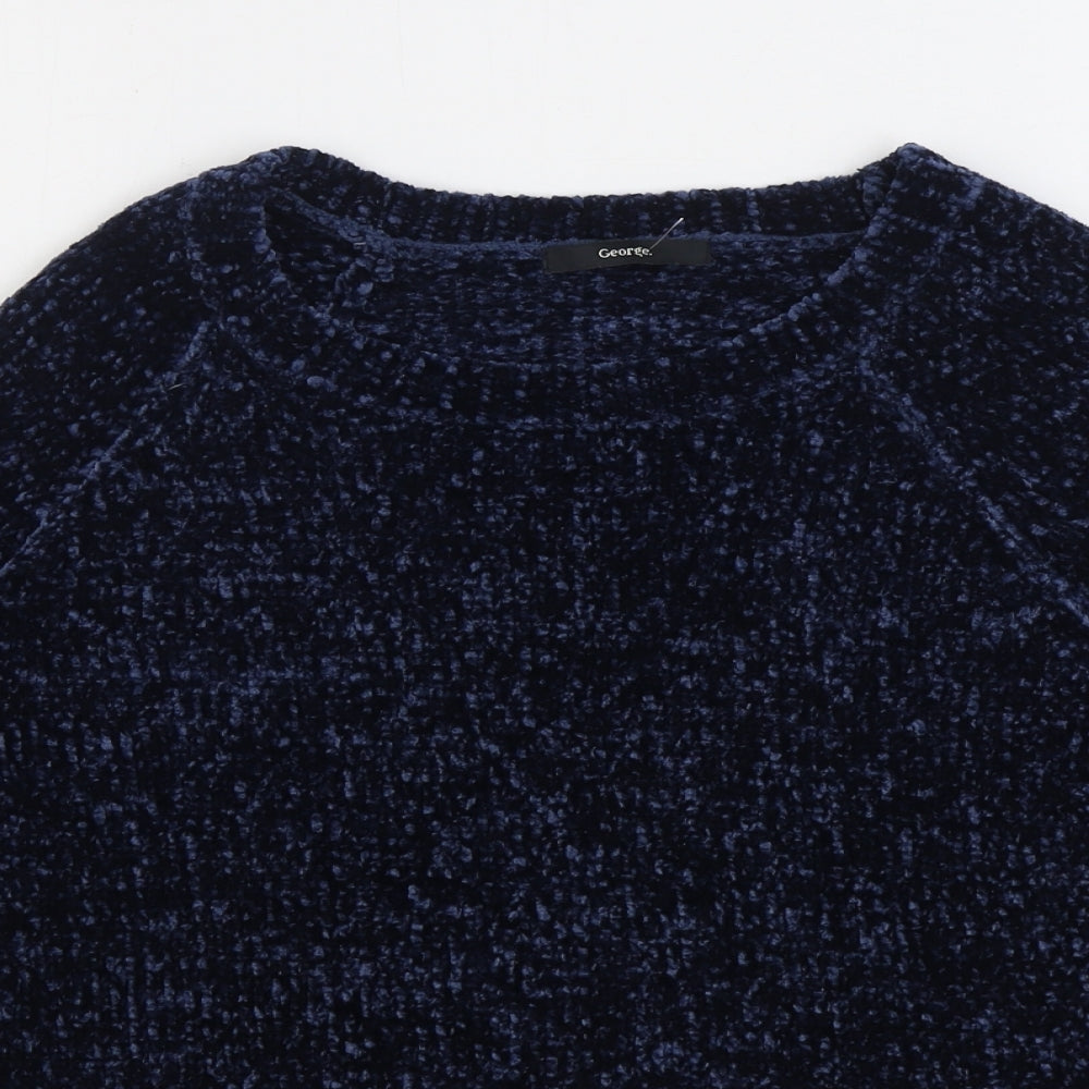 George Womens Purple Round Neck Polyester Pullover Jumper Size 12