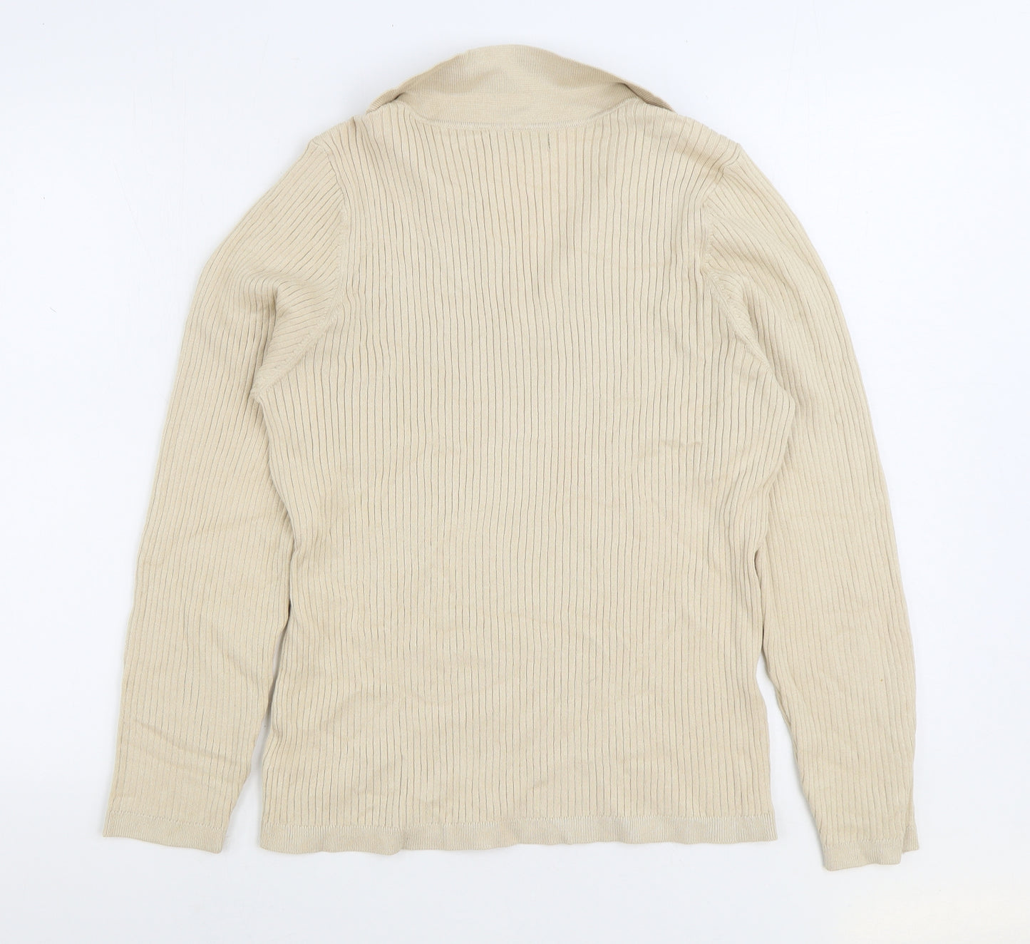 F&F Womens Beige Collared Viscose Pullover Jumper Size 18