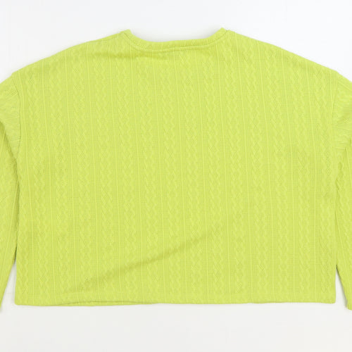 New Look Womens Green Round Neck Polyester Pullover Jumper Size L