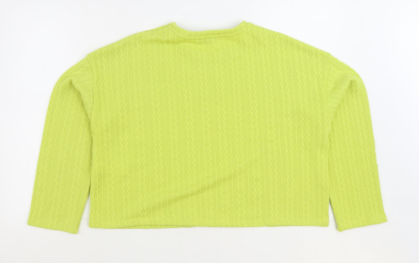 New Look Womens Green Round Neck Polyester Pullover Jumper Size L