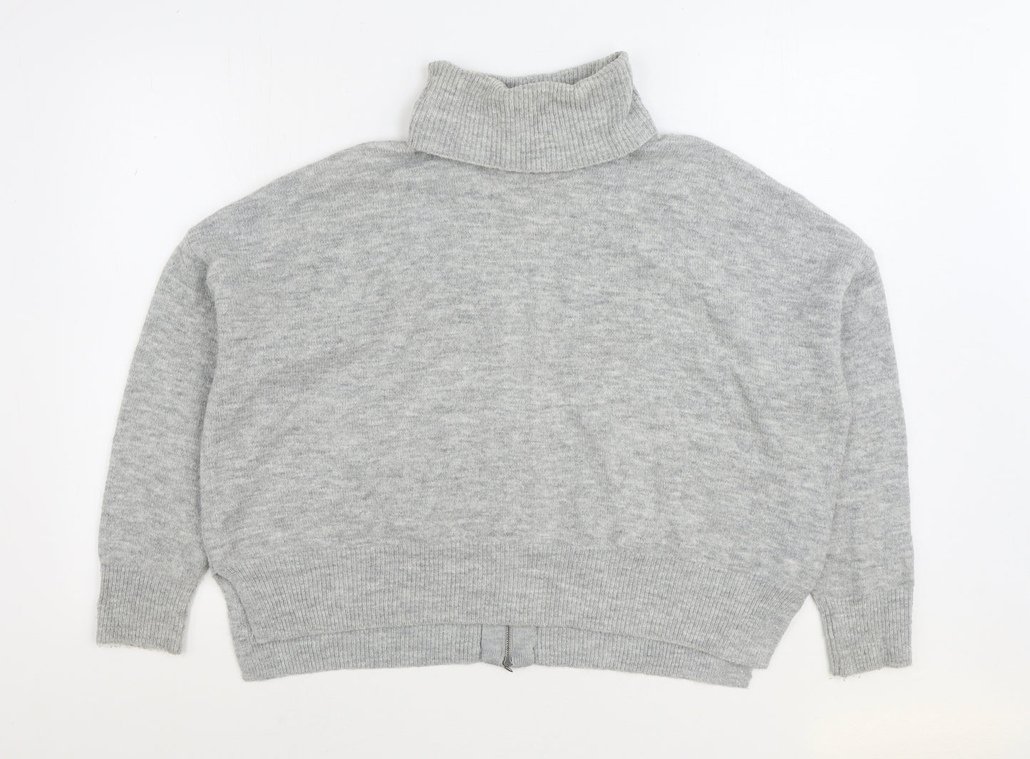 Topshop Womens Grey Roll Neck Acrylic Pullover Jumper Size 10