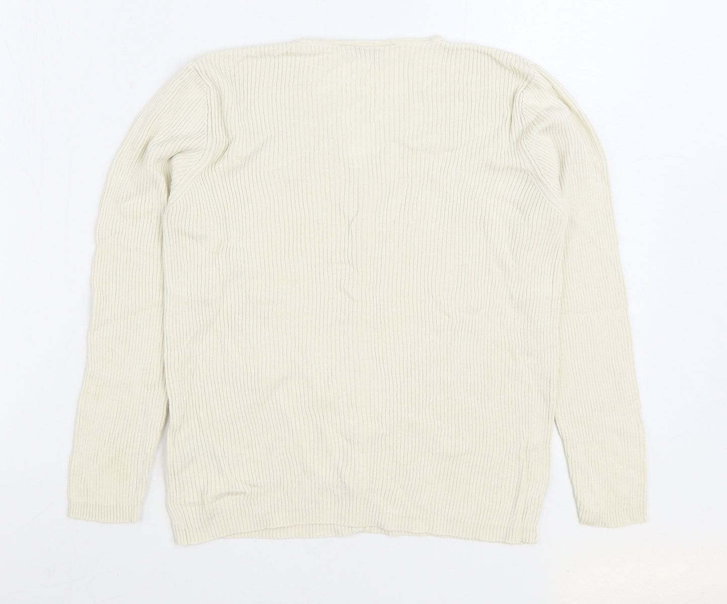 Marks and Spencer Womens Ivory V-Neck Silk Cardigan Jumper Size 10
