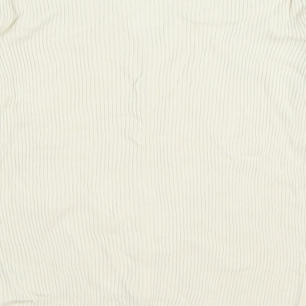 Marks and Spencer Womens Ivory V-Neck Silk Cardigan Jumper Size 10