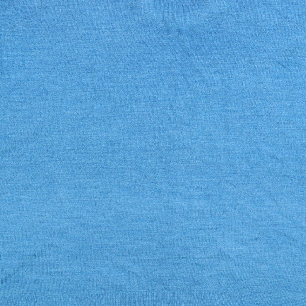Marks and Spencer Womens Blue V-Neck Acrylic Pullover Jumper Size XL