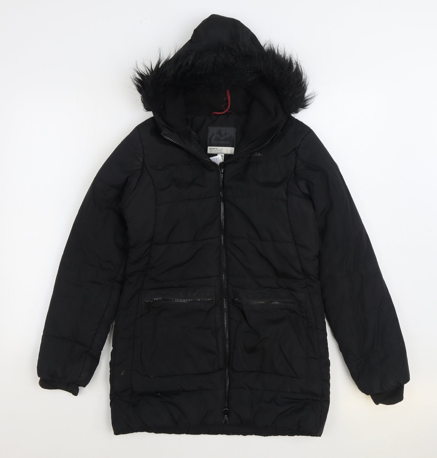 Regatta Girls Black Parka Coat Size 13 Years Zip