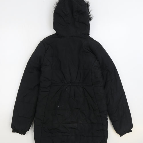 Regatta Girls Black Parka Coat Size 13 Years Zip