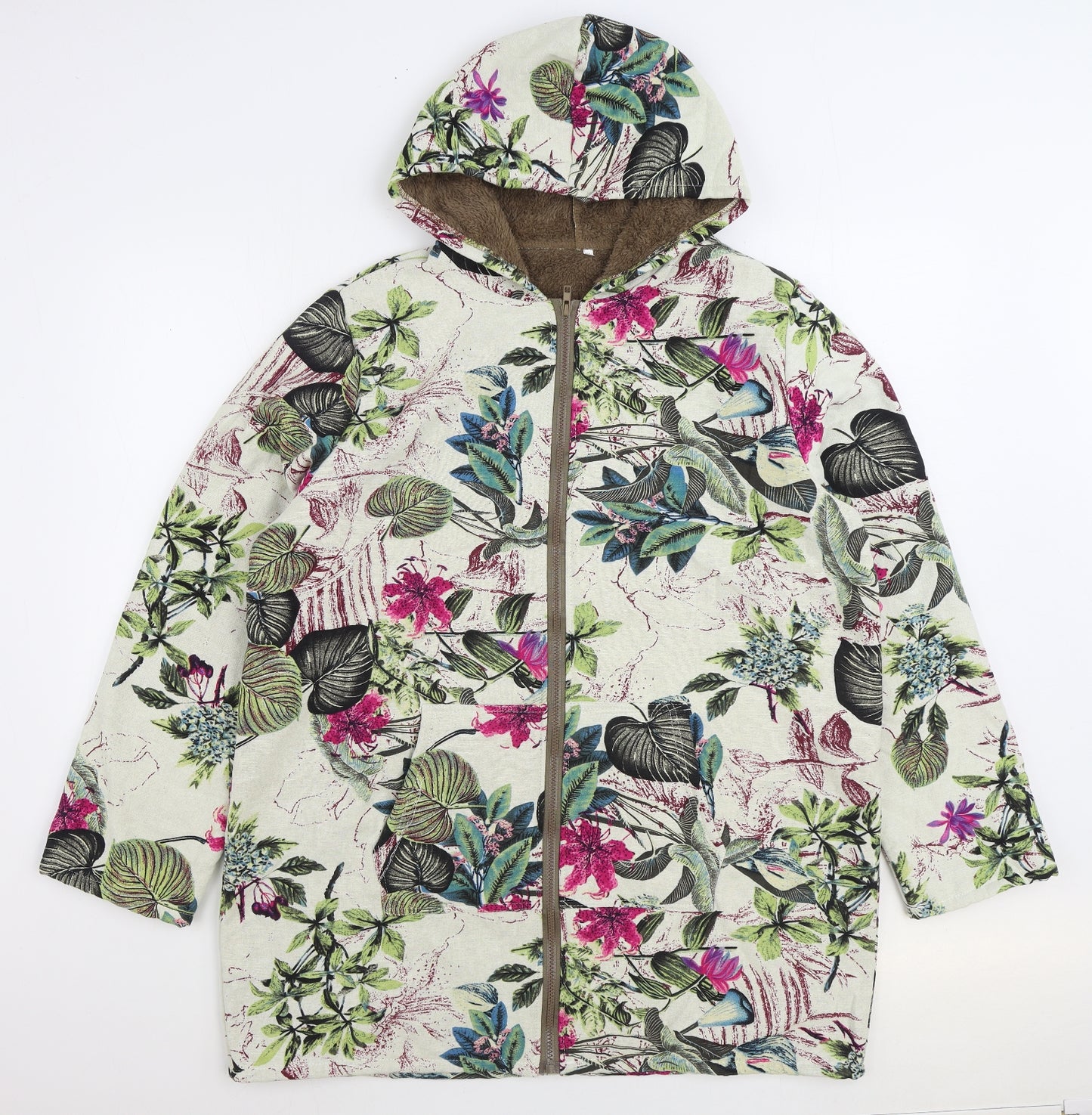 Preworn Womens Multicoloured Floral Jacket Size XL Zip