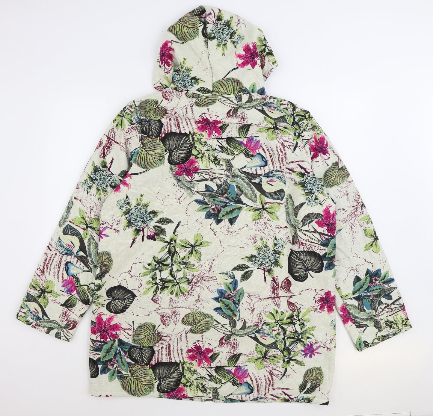 Preworn Womens Multicoloured Floral Jacket Size XL Zip