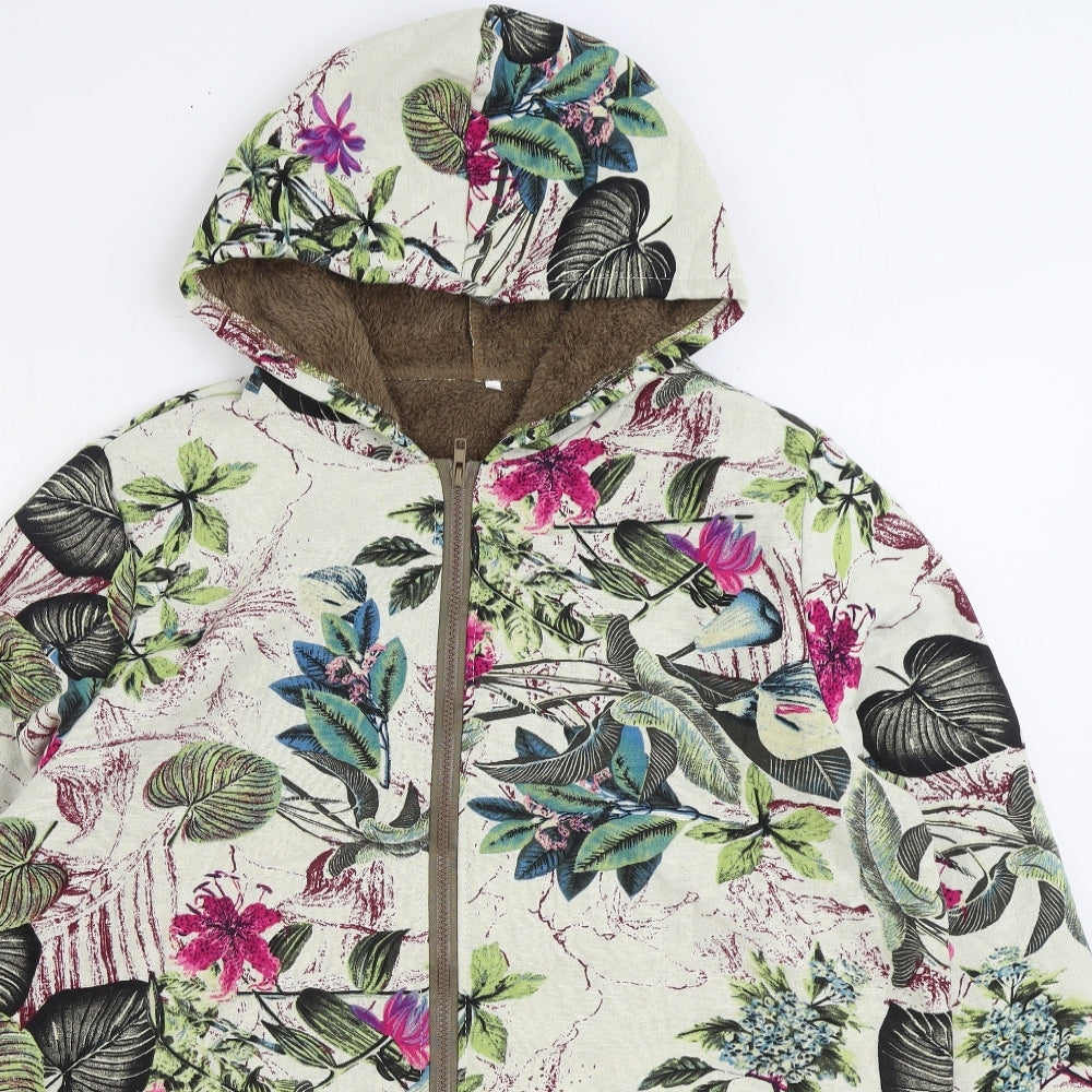 Preworn Womens Multicoloured Floral Jacket Size XL Zip