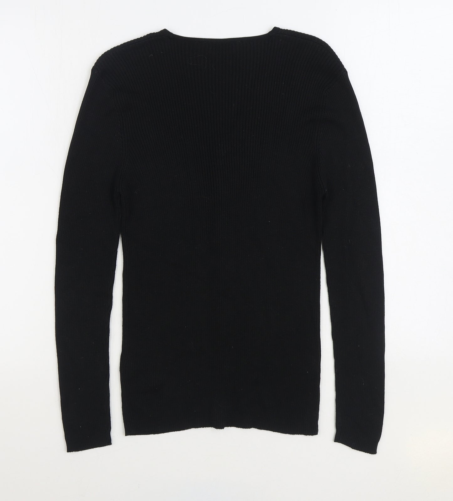 Marks and Spencer Womens Black V-Neck Silk Cardigan Jumper Size 10