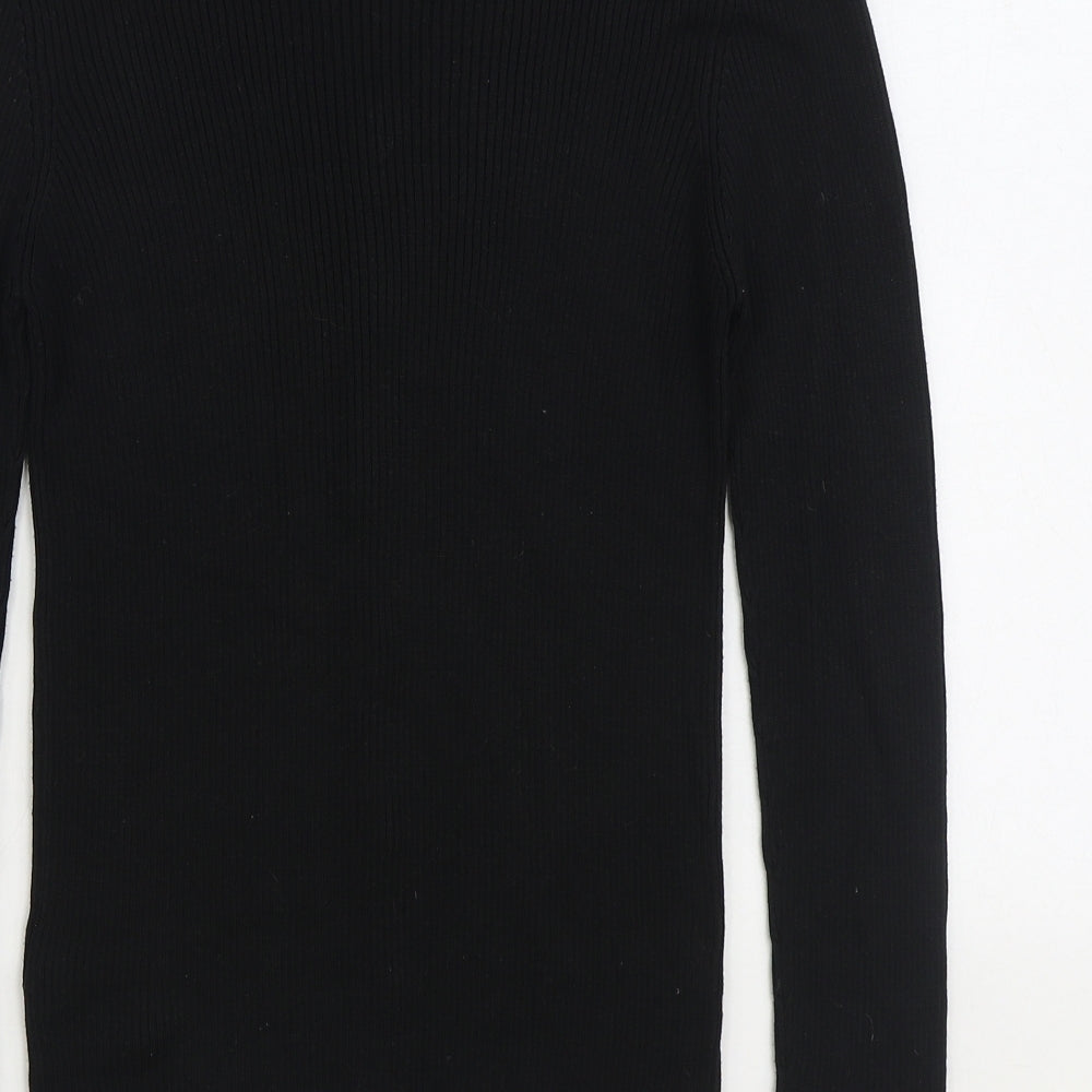 Marks and Spencer Womens Black V-Neck Silk Cardigan Jumper Size 10