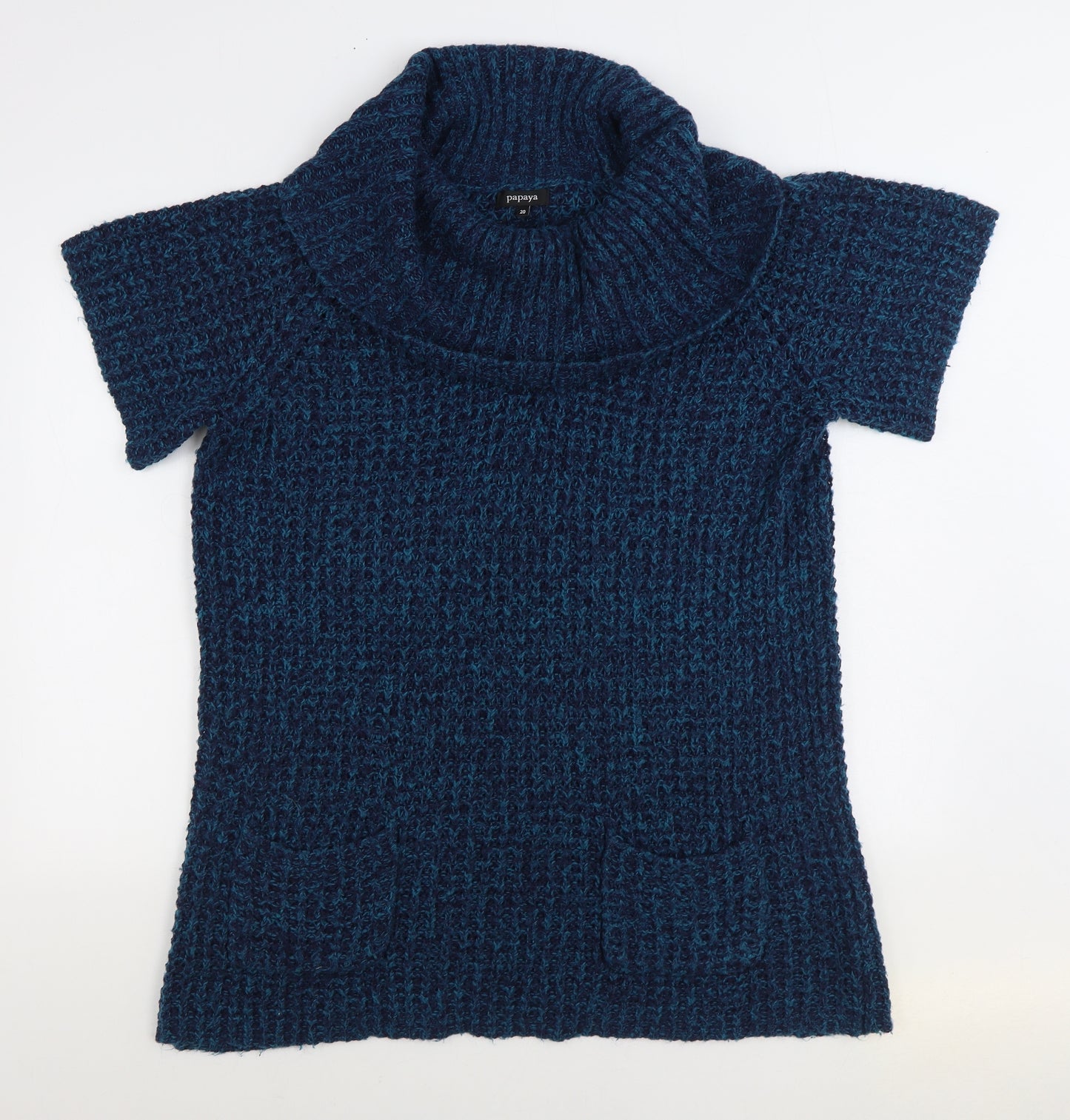 Matalan Womens Blue Roll Neck Acrylic Pullover Jumper Size 20