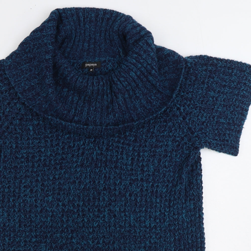 Matalan Womens Blue Roll Neck Acrylic Pullover Jumper Size 20