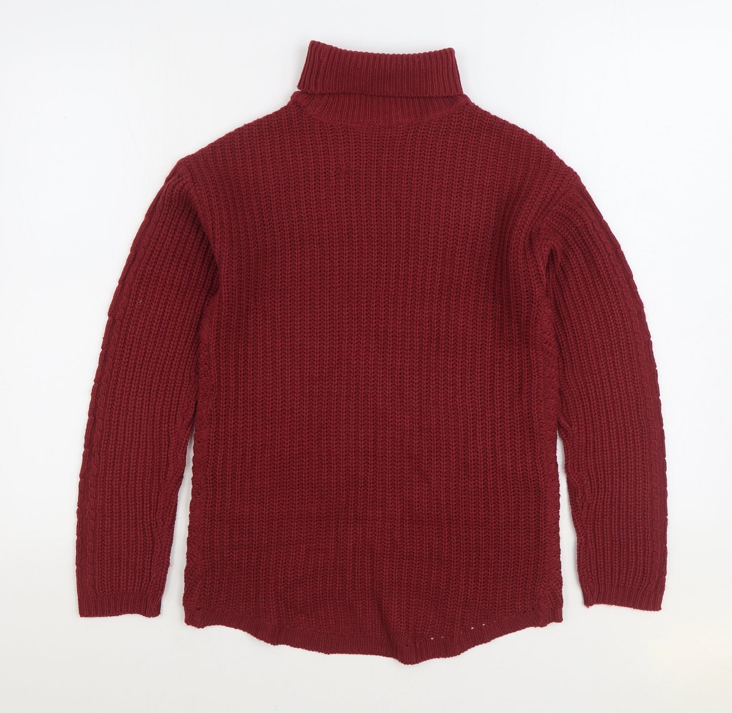 Select Womens Red Roll Neck Acrylic Pullover Jumper Size S