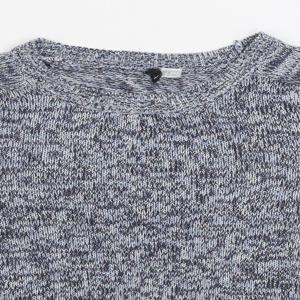 Divided by H&M Mens Blue Round Neck Acrylic Pullover Jumper Size M