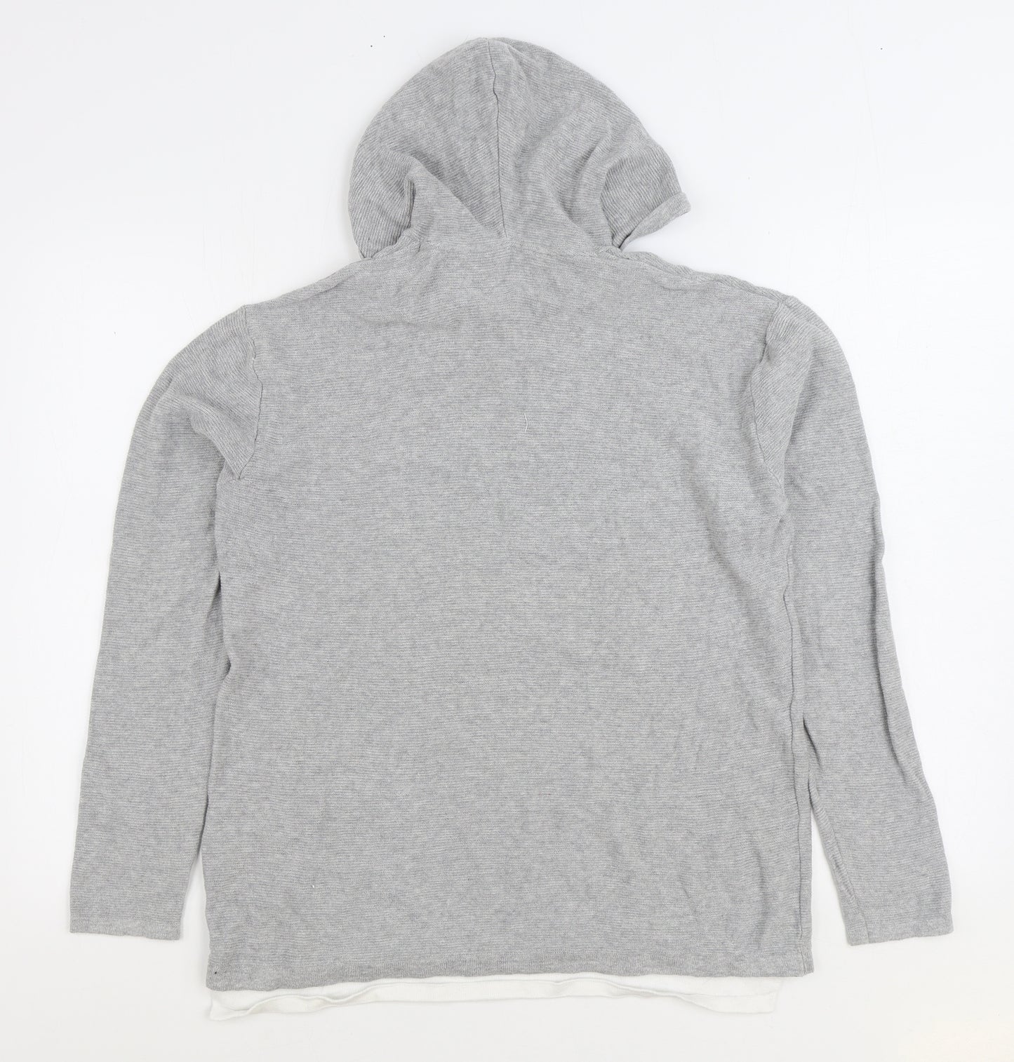 H&M Boys Grey 100% Cotton Pullover Hoodie Size 13-14 Years Pullover