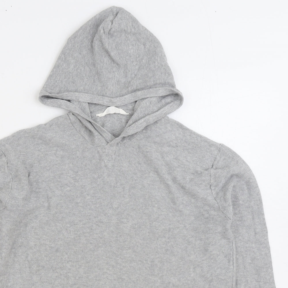 H&M Boys Grey 100% Cotton Pullover Hoodie Size 13-14 Years Pullover