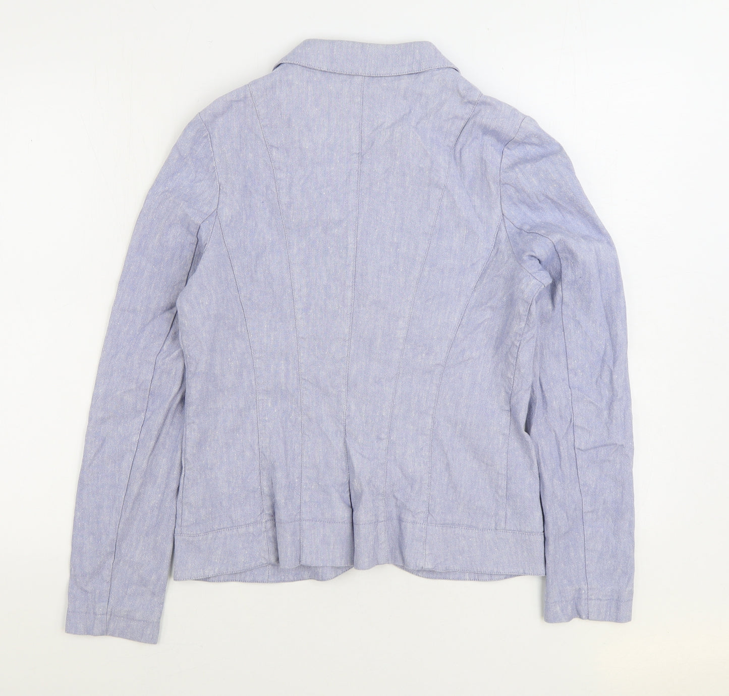 Per Una Womens Blue Jacket Blazer Size 12 Button