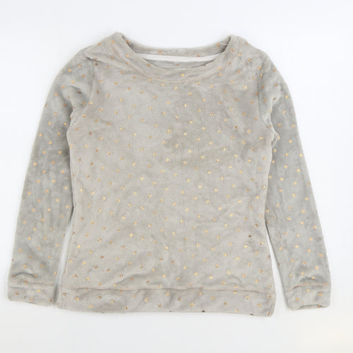 TU Womens Grey Geometric Polyester Top Pyjama Top Size S - Stars