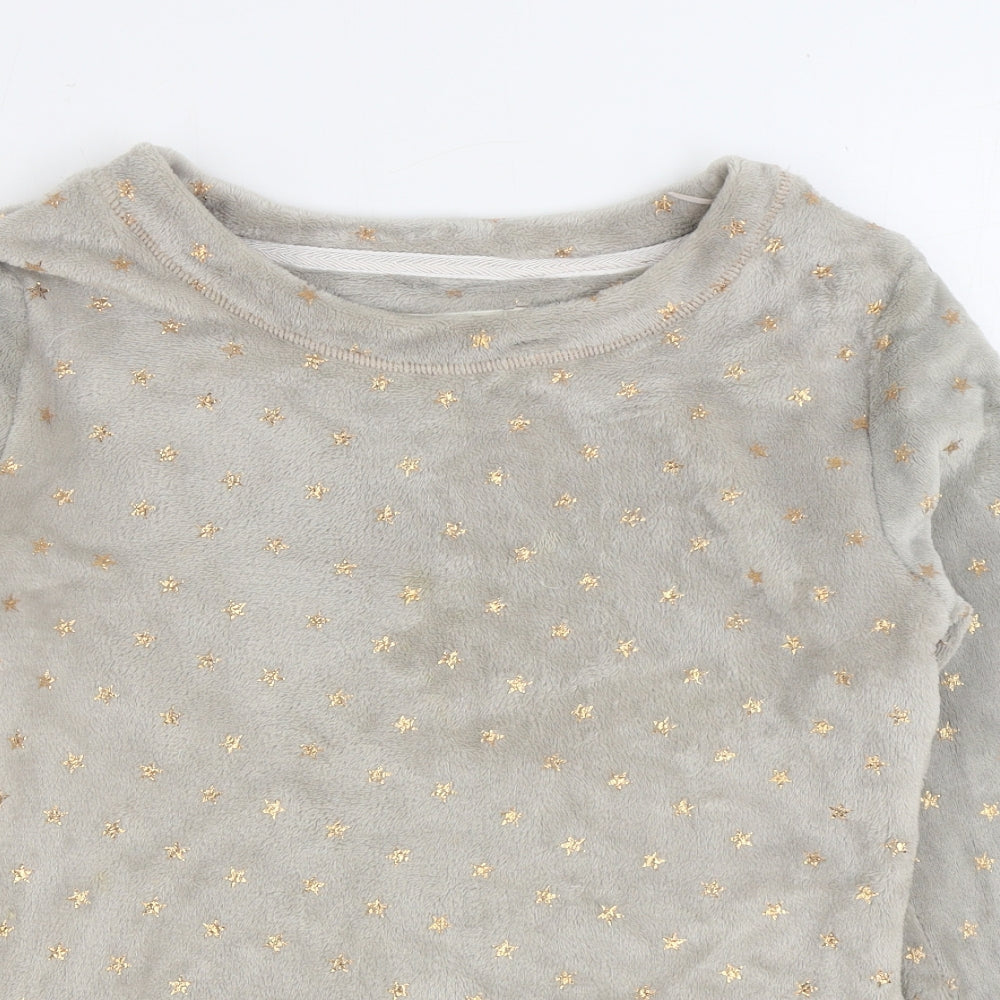 TU Womens Grey Geometric Polyester Top Pyjama Top Size S - Stars