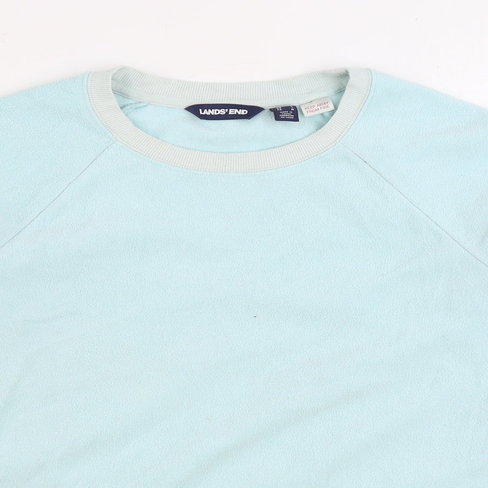 Lands End Womens Blue Polyester Pullover Sweatshirt Size S Pullover