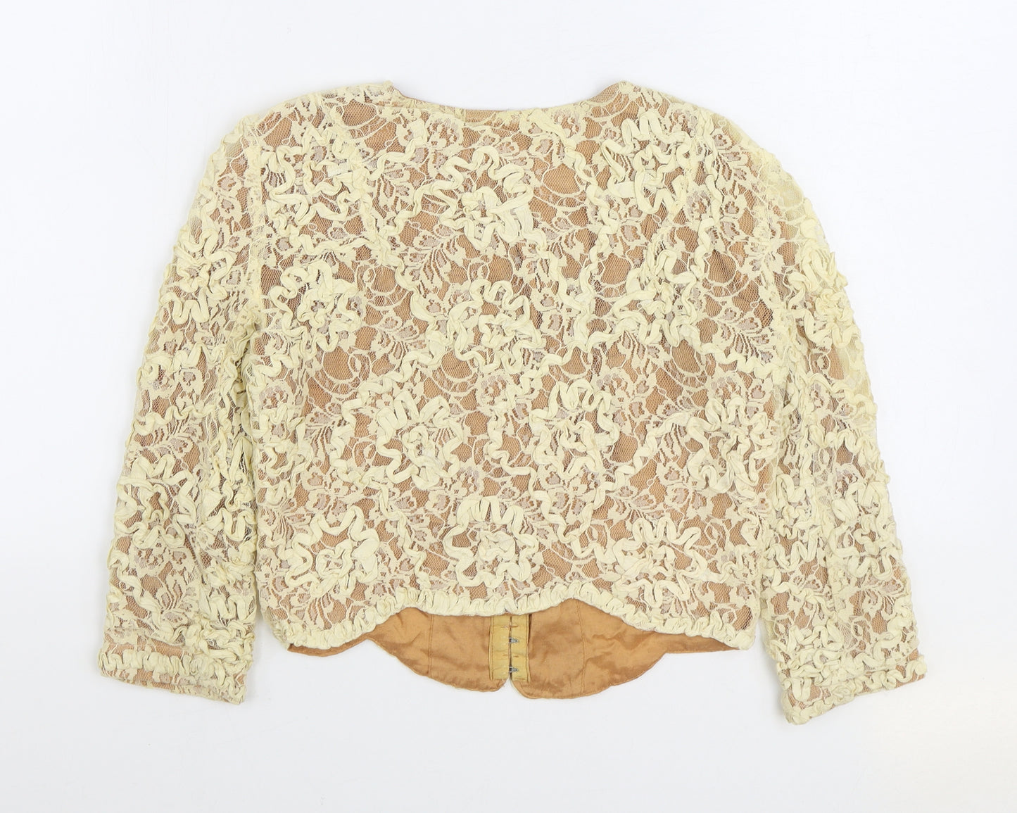 Topshop Womens Ivory Jacket Blazer Size 8 Hook & Eye