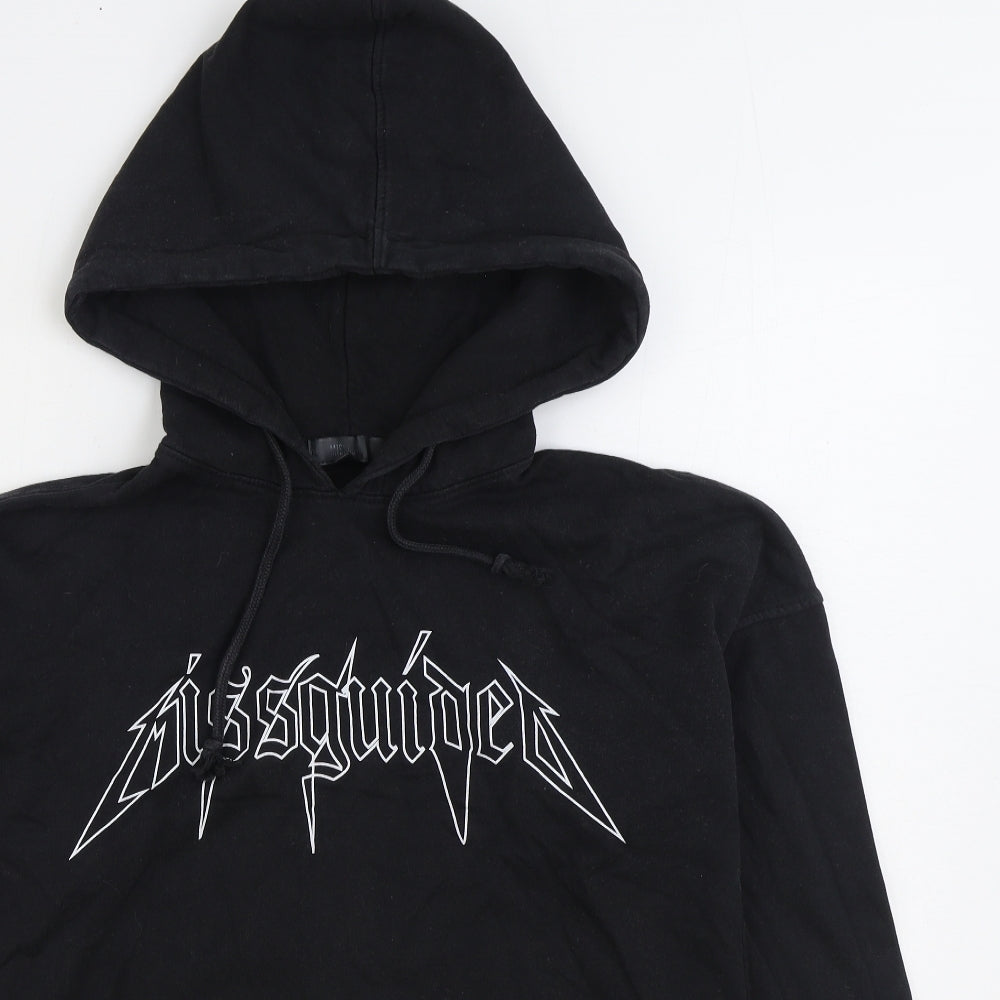 Missguided Womens Black Cotton Pullover Hoodie Size 8 Pullover