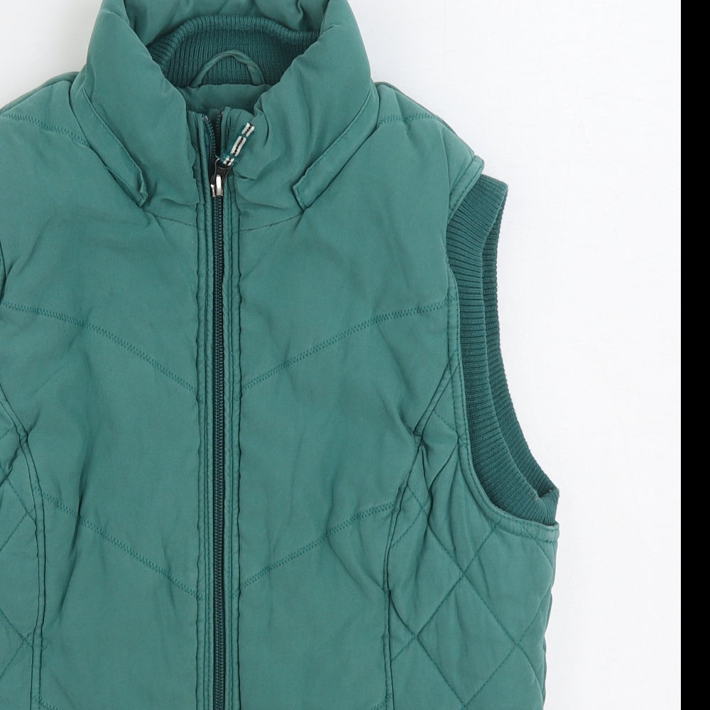 Per Una Womens Green Gilet Coat Size M Zip
