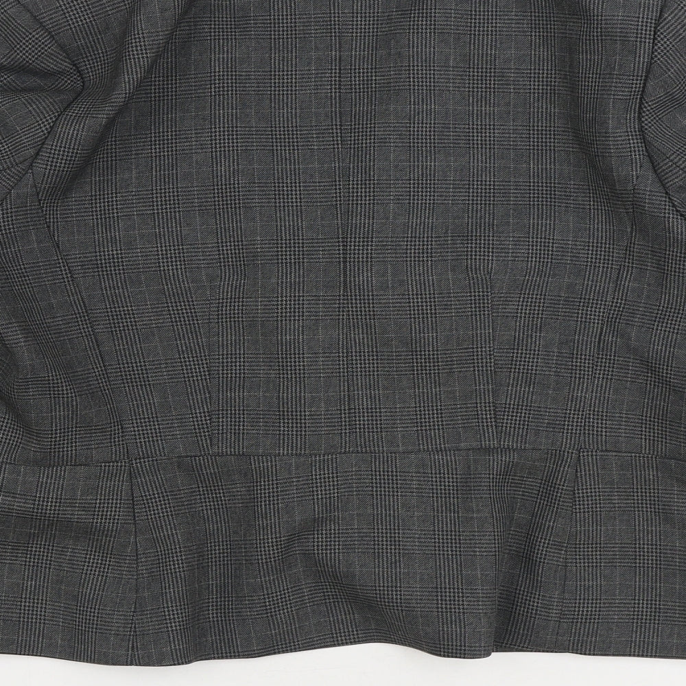 Marks and Spencer Womens Grey Plaid Jacket Blazer Size 14 Button