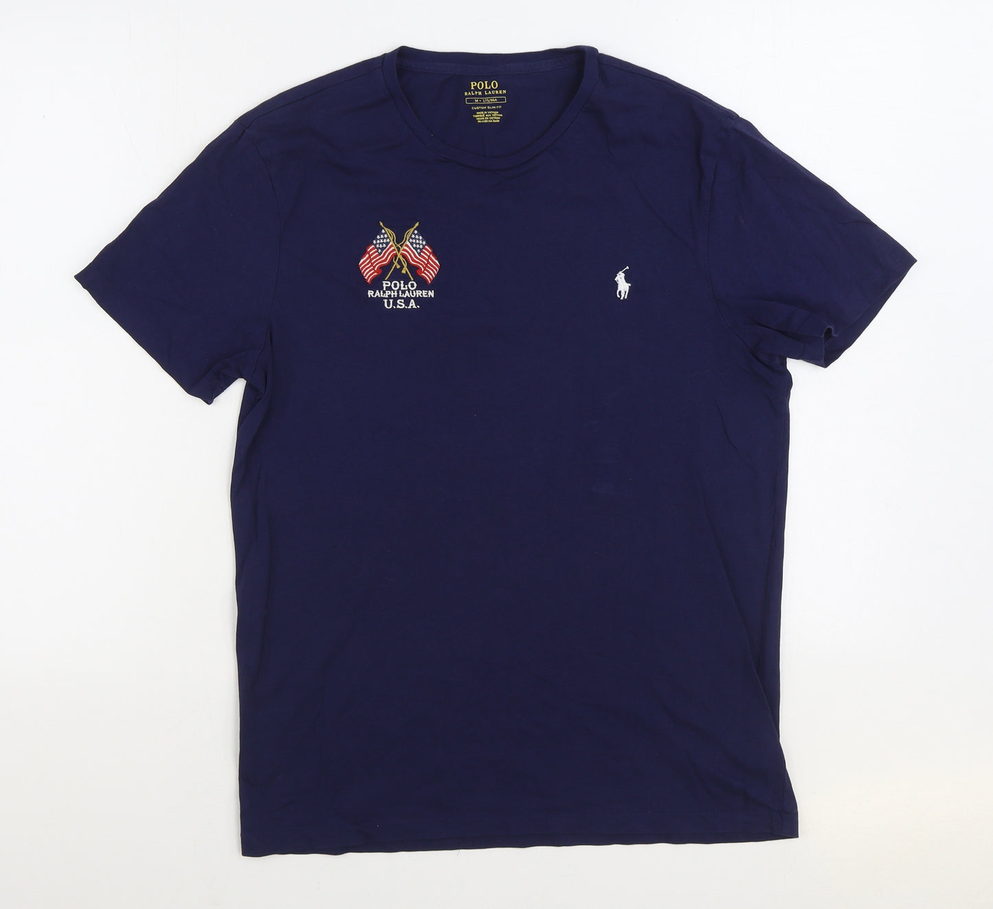 Polo by Ralph Lauren Mens Blue Cotton T-Shirt Size M Round Neck