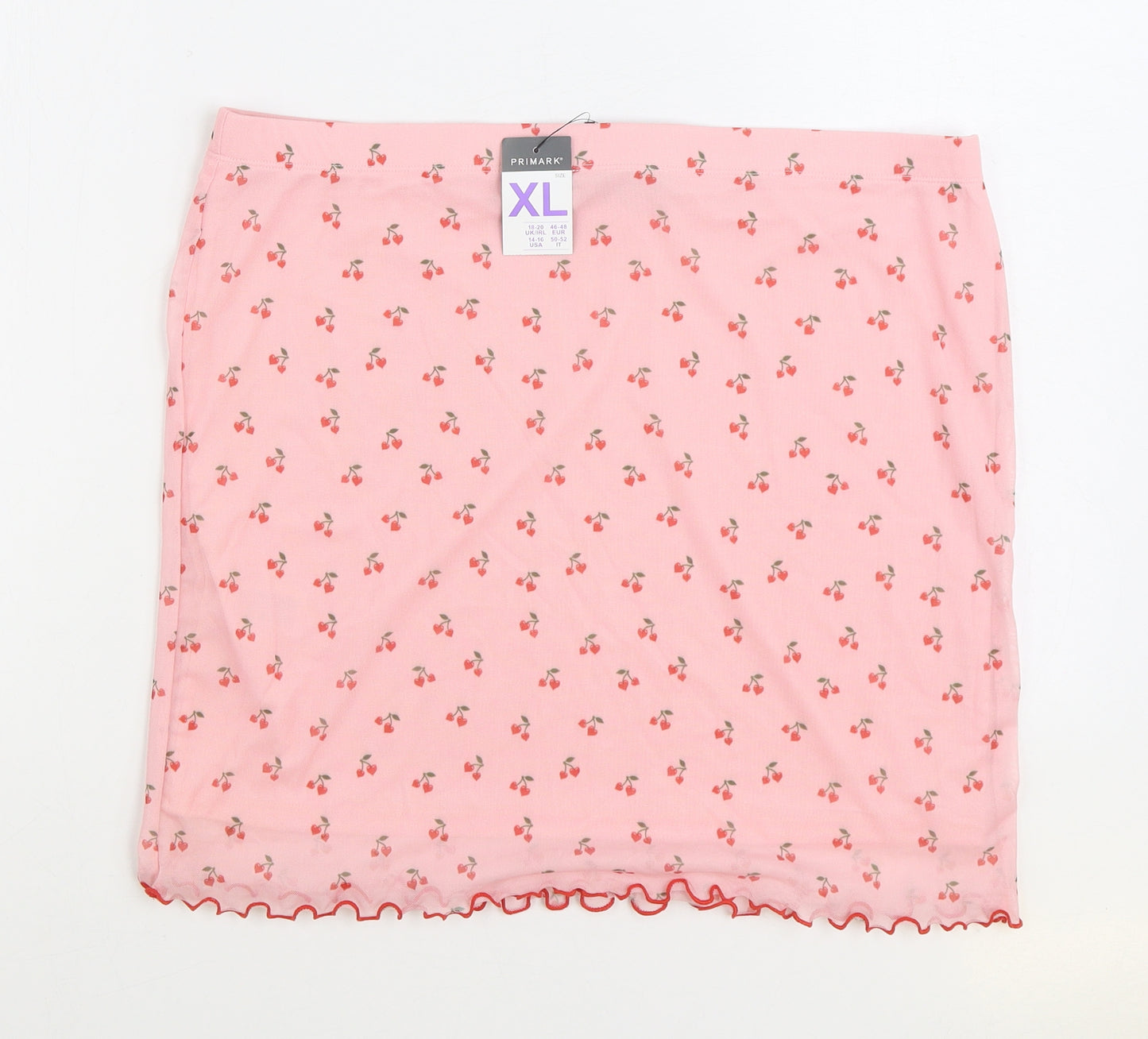 Primark Womens Pink Geometric Polyester Mini Skirt Size XL - Cherry