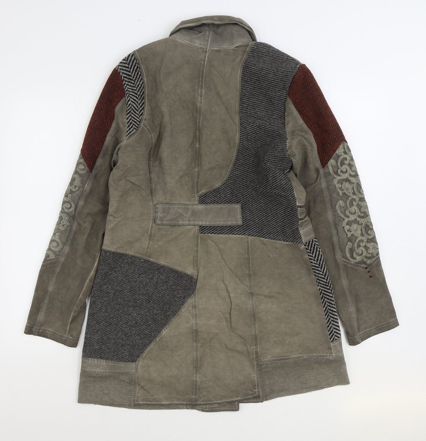 Elisa Cavaletti Womens Multicoloured Geometric Overcoat Coat Size S Button