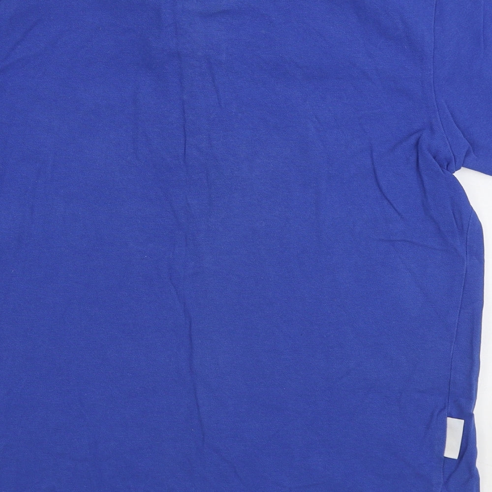 Lambretta Mens Blue Cotton Polo Size M Collared Button