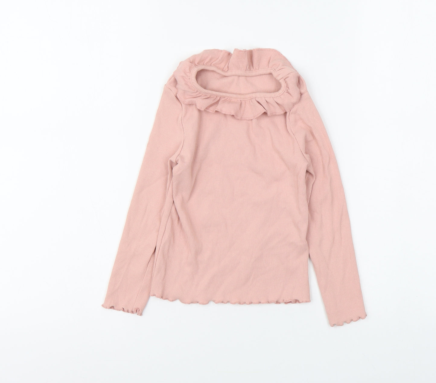 George Girls Pink Cotton Basic Blouse Size 4-5 Years Round Neck Pullover