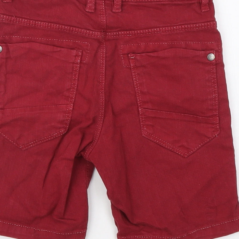 NEXT Boys Red Cotton Bermuda Shorts Size 5 Years Regular Zip