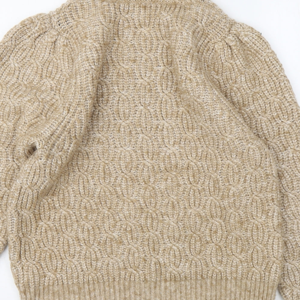 Primark Womens Beige Roll Neck Polyethylene Pullover Jumper Size M