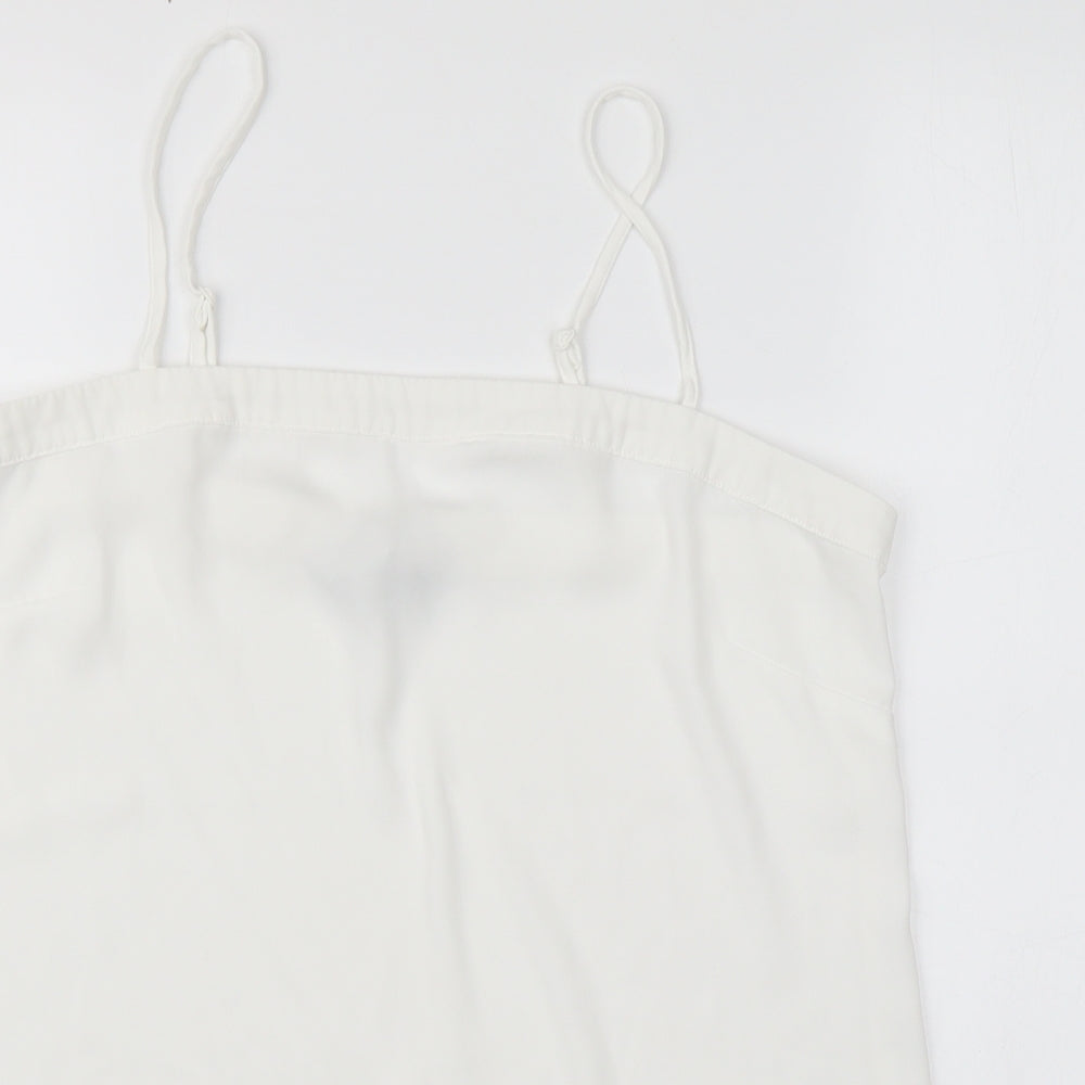 NEXT Womens White Polyester Camisole Tank Size 10 Square Neck