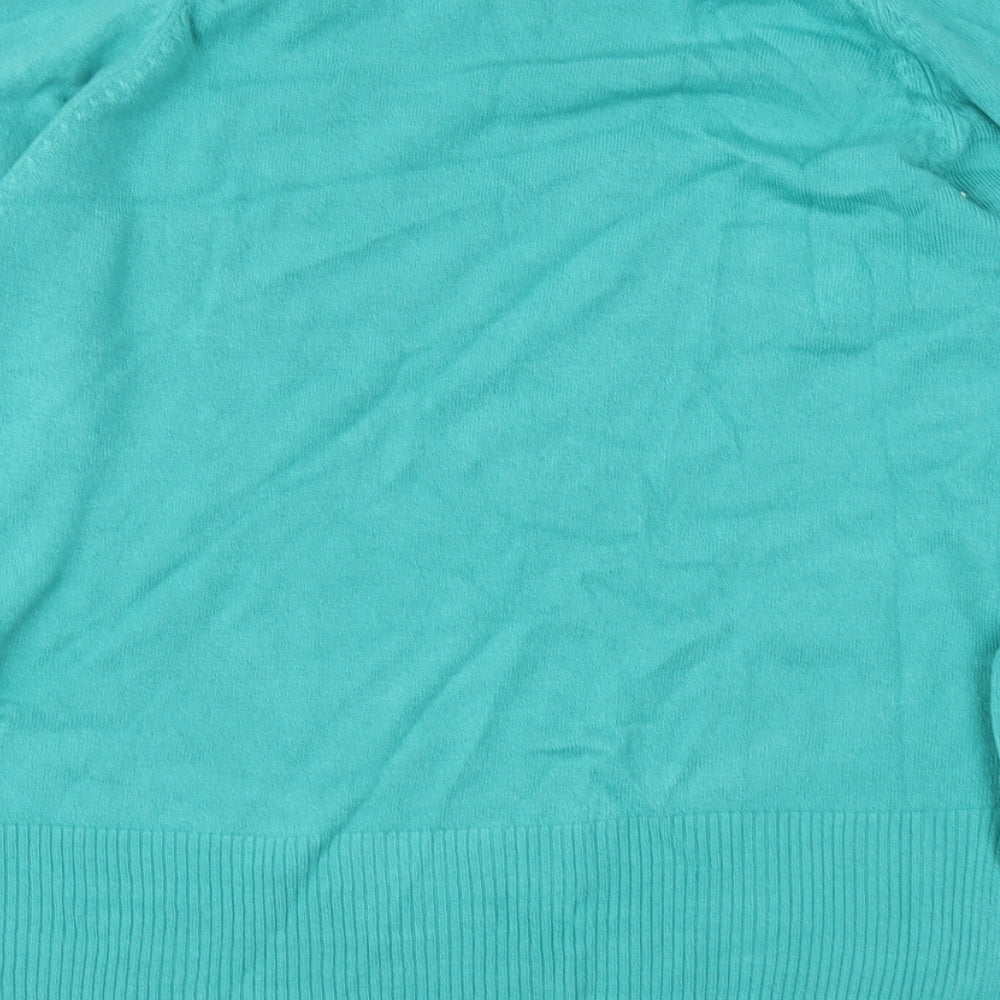 Papaya Womens Blue Round Neck Acrylic Pullover Jumper Size 16