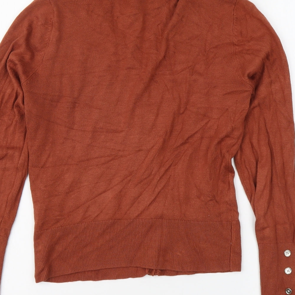Primark Womens Brown V-Neck Viscose Cardigan Jumper Size XS