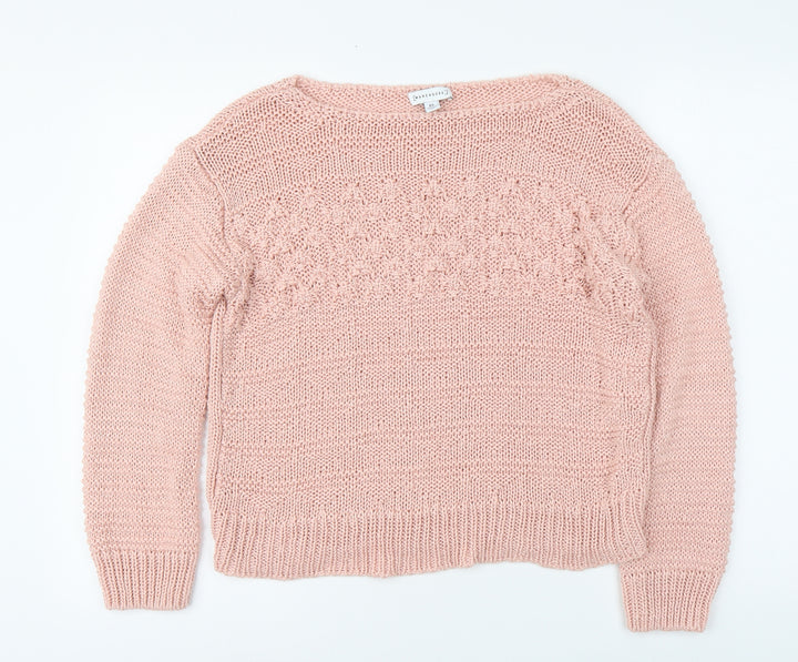 Warehouse Womens Pink Round Neck Acrylic Pullover Jumper Size 12