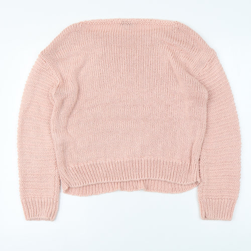 Warehouse Womens Pink Round Neck Acrylic Pullover Jumper Size 12