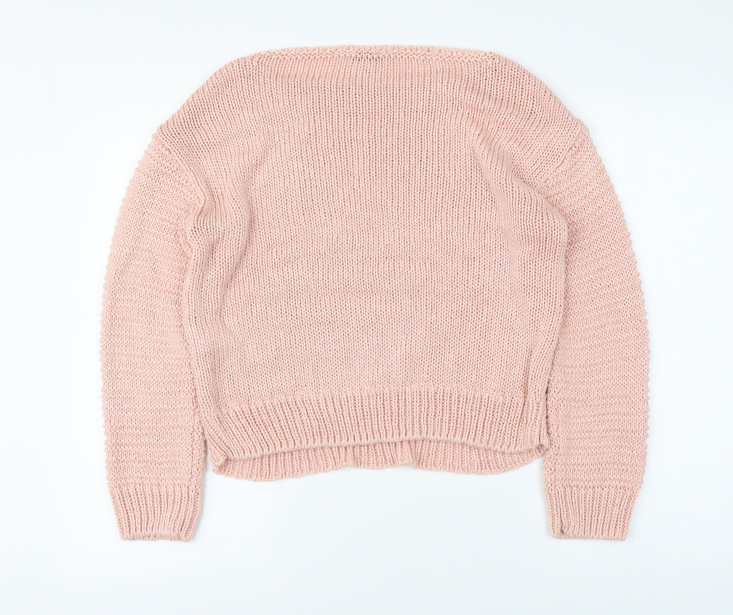 Warehouse Womens Pink Round Neck Acrylic Pullover Jumper Size 12