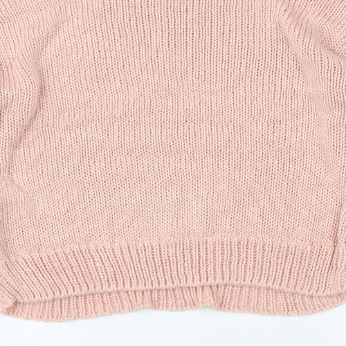 Warehouse Womens Pink Round Neck Acrylic Pullover Jumper Size 12