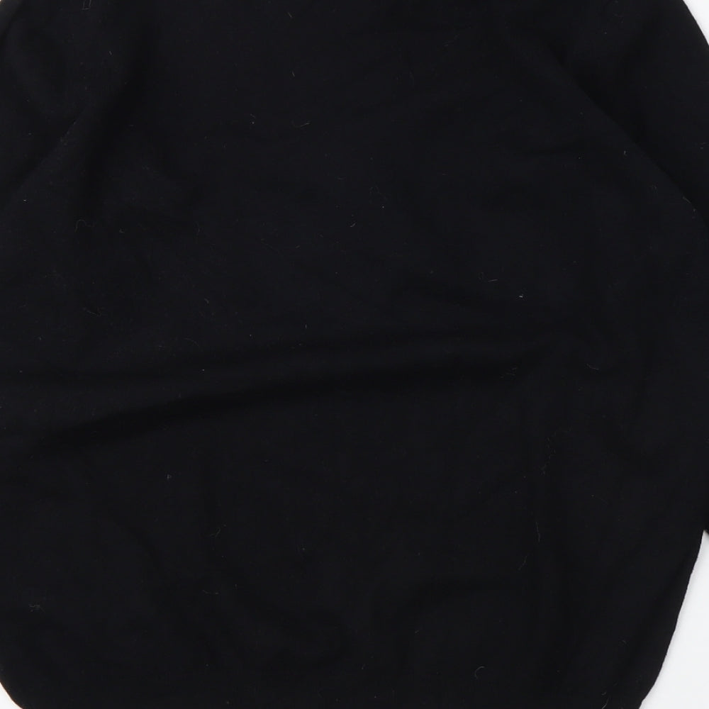 Lipys Womens Black Round Neck Viscose Pullover Jumper Size 12 - Christmas Robins
