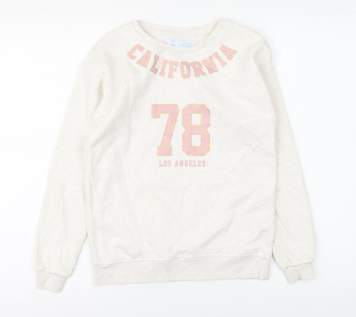 Primark Girls Beige Cotton Pullover Sweatshirt Size 11-12 Years Pullover - California