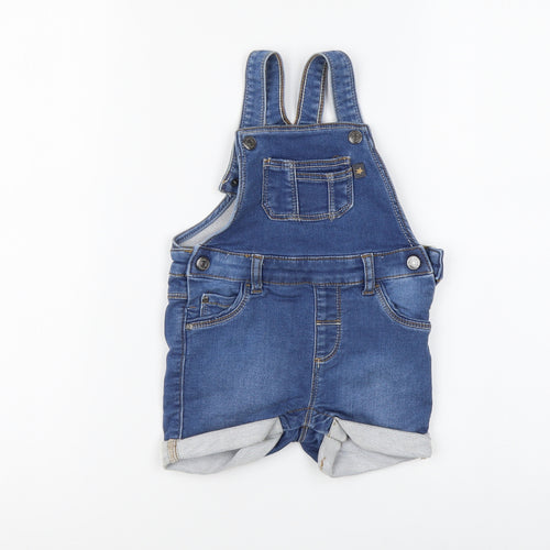 Primark Baby Blue Cotton Dungaree One-Piece Size 18-24 Months Pullover
